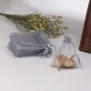 Picture of Wedding Gift Organza Jewelry Bags Drawstring Rectangle Gray (Usable Space: 7x7cm) 9cm(3 4/8") x 7cm(2 6/8"), 50 PCs