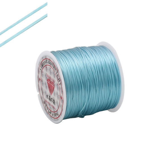 Picture of Polyester Jewelry Thread Cord Blue Elastic 0.5mm, 1 Roll (Approx 50 M/Roll)