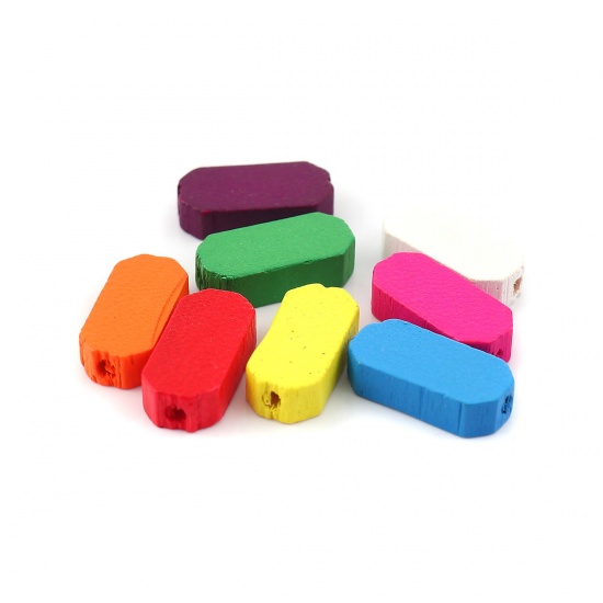 Picture of Wood Spacer Beads Rectangle At Random 20mm x10mm - 20mm x9mm, Hole: Approx 2mm, 200 PCs