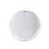 Picture of Stainless Steel Blank Stamping Tags Charms Round Silver Tone One-sided Polishing 20mm Dia., 3 PCs