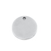 Picture of Stainless Steel Blank Stamping Tags Charms Round Silver Tone One-sided Polishing 15mm Dia., 3 PCs