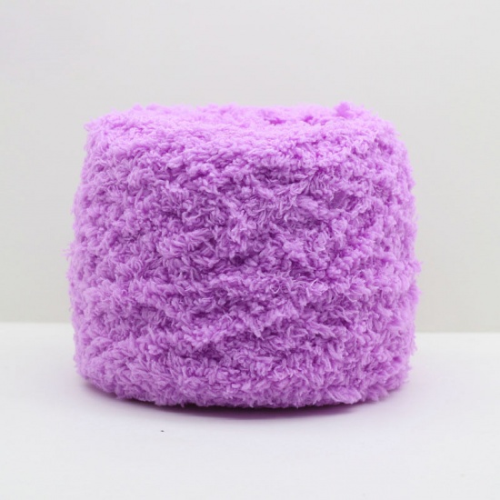 Image de Fil à Tricoter Super Doux en Tissu Polaire Velours Violet 3mm, 1 Pelote