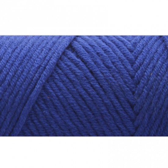 Image de Fil à Tricoter Super Doux en Coton Bleu Foncé 3mm, 1 Pelote