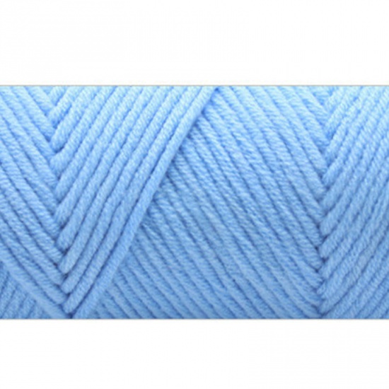 Image de Fil à Tricoter Super Doux en Coton Bleu Clair 3mm, 1 Pelote