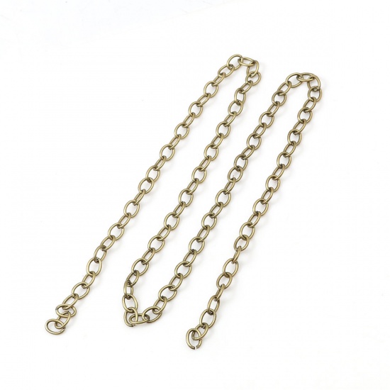 Picture of Iron Based Alloy Open Link Cable Chain Findings Antique Bronze Oval 7x5mm, 10 M