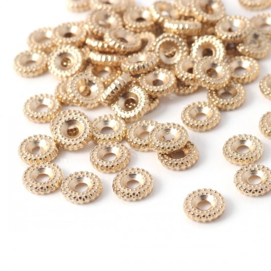 Picture of CCB Plastic Beads Round Gold Plated About 8mm Dia., Hole: Approx 2.1mm, 500 PCs