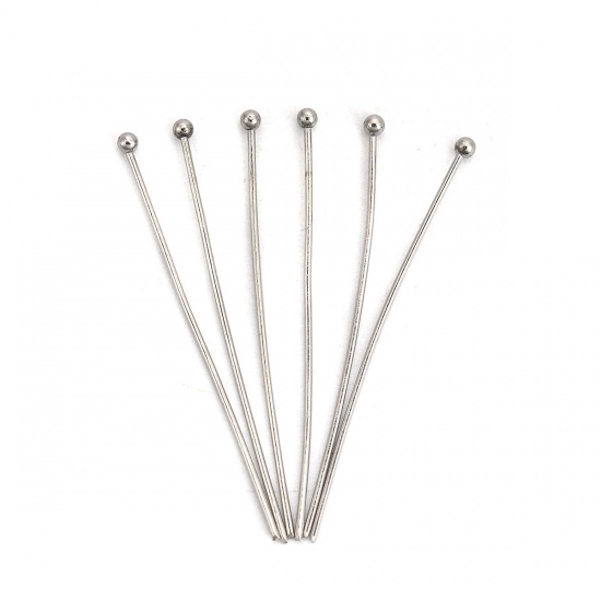 Bild von 304 Edelstahl Kettelstifte Silberfarbe 4cm lang, 0.7mm (21 gauge), 2500 Stück