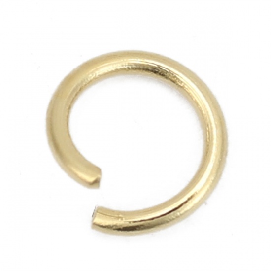 Picture of (21 gauge) 304 Stainless Steel Open Jump Rings Findings Gold Plated 5mm Dia., 1000 PCs
