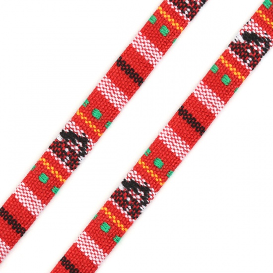 Imagen de Cuerda Tejido de Rojo Tejido 10mm Diámetro, 1 Rollo (Aprox 5 M/Rollo)