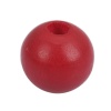 Picture of Wood Spacer Beads Round Dark Red About 16mm Dia., Hole: Approx 4.3mm, 50 PCs