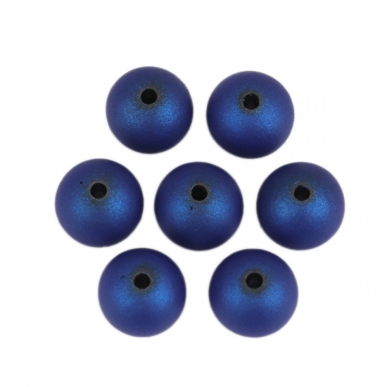 Immagine di ABS Perline Tondo Blu Marino Circa 10mm Dia, Foro: Circa 1.8mm, 50 Pz