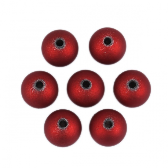 Immagine di ABS Perline Tondo Rosso Scuro Circa 10mm Dia, Foro: Circa 1.8mm, 50 Pz