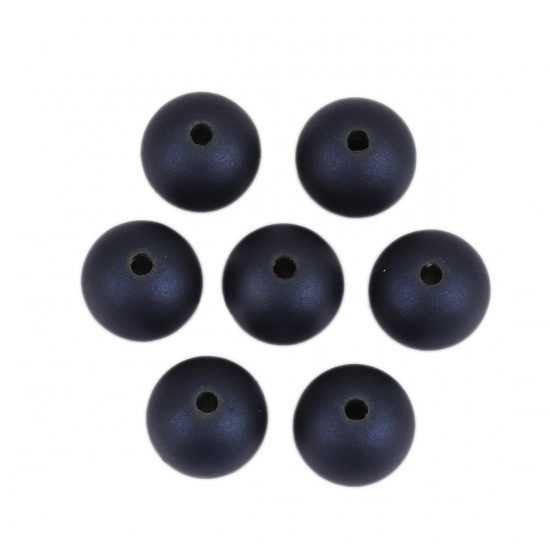 Picture of ABS Beads Round Ink Blue About 10mm Dia., Hole: Approx 1.8mm, 50 PCs