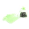Picture of Wedding Gift Organza Jewelry Bags Drawstring Rectangle Fruit Green 10cm x8cm(3 7/8" x3 1/8"), (Usable Space: 8x8cm) 30 PCs