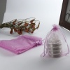 Picture of Wedding Gift Organza Jewelry Bags Drawstring Rectangle Mauve (Usable Space: 13.5x10.5cm) 16cm x 11cm, 20 PCs