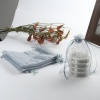 Picture of Wedding Gift Organza Jewelry Bags Drawstring Rectangle Gray (Usable Space: 15.5x12.5cm) 17.5cm x 12.8cm, 20 PCs
