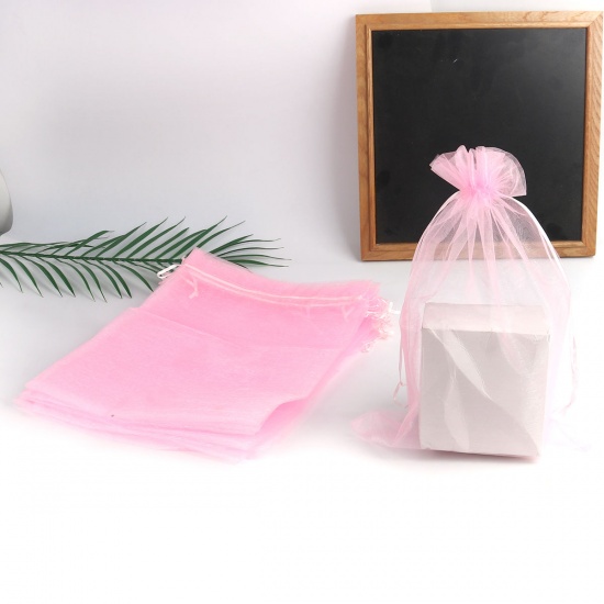 Picture of Wedding Gift Organza Drawstring Bags Rectangle At Random (Usable Space: 30x24cm) 34cm x 24cm, 10 PCs