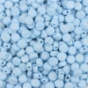 Picture of Acrylic Beads Flat Round At Random Light Blue Initial Alphabet/ Capital Letter Pattern About 7mm Dia., Hole: Approx 1.7mm, 500 PCs