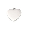 Picture of 304 Stainless Steel Blank Stamping Tags Charms Heart Silver Tone One-sided Polishing 15mm x 15mm, 1 Piece