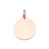 Picture of 304 Stainless Steel Blank Stamping Tags Charms Round Rose Gold One-sided Polishing 18mm x 12mm, 1 Piece