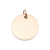 Picture of 304 Stainless Steel Blank Stamping Tags Charms Round Rose Gold One-sided Polishing 19mm x 15mm, 1 Piece