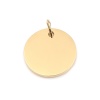 Picture of 304 Stainless Steel Blank Stamping Tags Charms Round Gold Plated One-sided Polishing 19mm x 15mm, 1 Piece