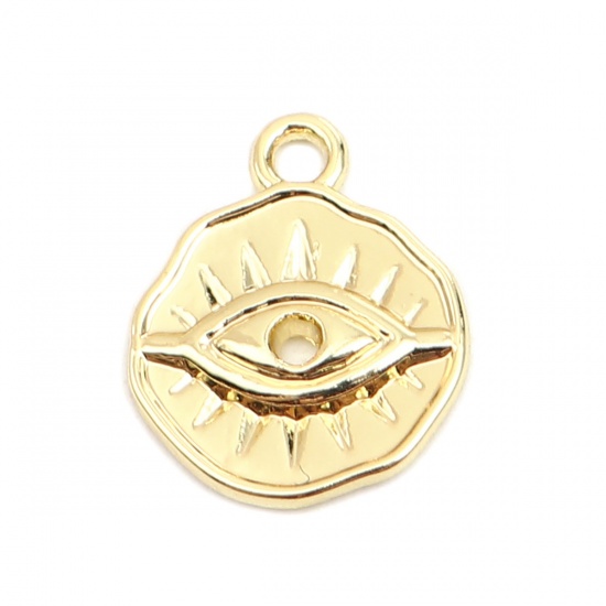 Picture of Zinc Based Alloy Religious Charms Eye of Providence/ All-seeing Eye 15mm x 12mm, 10 PCs