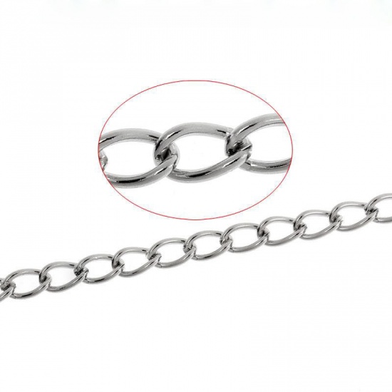Immagine di 304 Acciaio Inossidabile Aperto Catena Singolare Tono Argento 5.5x3.5mm, 3 M