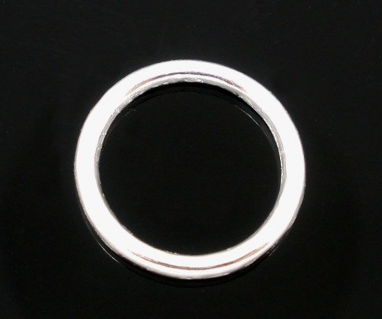 Picture of 2mm Zinc Based Alloy Closed Soldered Jump Rings Findings Round Silver Plated 14mm Dia, 25 PCs