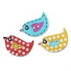 Picture of Wood Sewing Buttons Scrapbooking Bird At Random 2 Holes 23mm( 7/8") x 16mm( 5/8"), 10 PCs