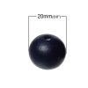 Imagen de Cuentas Madera de Ronda , Azul Oscuro 20mm Diámetro, Agujero: acerca de 3mm-3.5mm, 6 Unidades