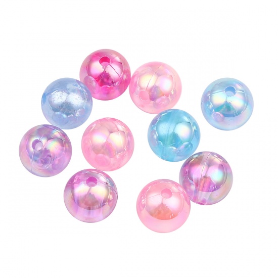 Picture of Acrylic Beads Round At Random AB Color About 6mm Dia., Hole: Approx 1.6mm, 1000 PCs