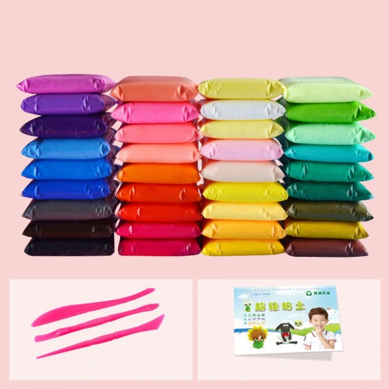 Picture of Resin & Plastic Naturally Air-dried Ultra-light Clay Child DIY Plasticine Handicrafts Material Set At Random Color 1 Set
