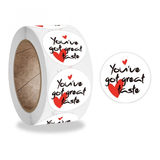 Immagine di Red - You've Got Great Taste Gift Handmade Craft Art Paper Baking Packaging Label Seal Sticker 2.5cm Dia., 1 Roll(500 PCs/Roll)