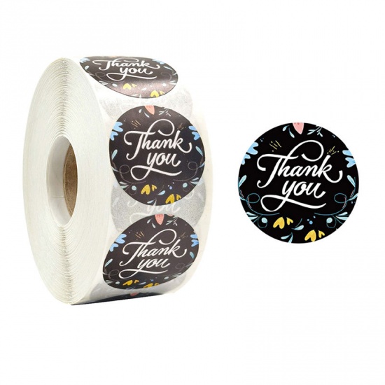 Immagine di Multicolor - Thank You Decoration Art Paper Baking Packaging Label Seal Sticker 2.5cm Dia., 1 Roll(500 PCs/Roll)