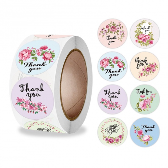 Immagine di Multicolor - Thank You Baking Gift Seals Stickers Self-adhesive Label 2.5cm Dia., 1 Roll