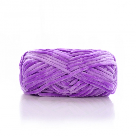 Image de Fil à Tricoter Super Doux en Polyester Violet 6mm, 1 Rouleau