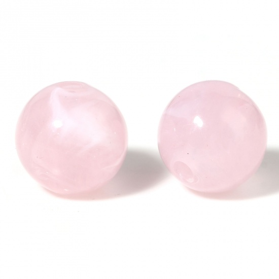 Immagine di Acrilato Perline Tondo Rosa Chiaro Circa 10mm Dia, Foro: Circa 2mm, 100 Pz