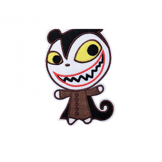 Picture of Fabric Iron On Patches Appliques (With Glue Back) Craft Multicolor Halloween Ghost 10.3cm x 6.6cm, 5 PCs