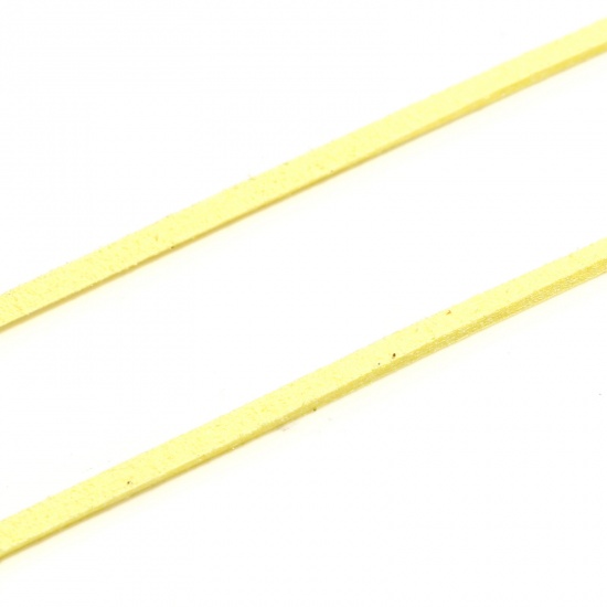 Picture of Velvet Jewelry Cord Rope Pale Yellow Faux Suede 3mm, 1 Bundle (Approx 5 M/Bundle)