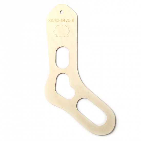 Picture of XS Wood Sewing Tools Knitting Template For Making Sock Natural 34.5cm x 18.5cm, 2 PCs