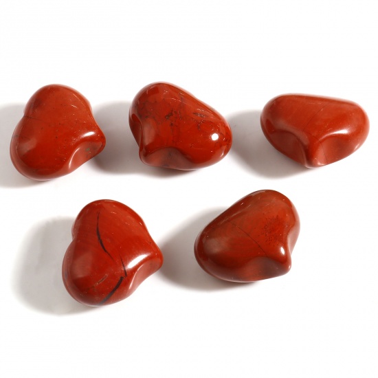 Imagen de Piedra ( Natural ) Micro Paisaje Miniatura Refugio casa Acuario Decoración del Hogar Corazón Rojo-Naranja Oscuro Aprox 25mm x 20mm, 1 Unidad