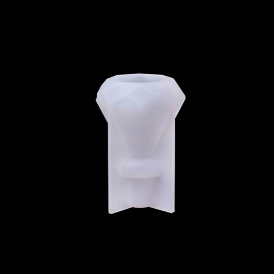 Picture of Silicone Resin Mold For Jewelry Making Wine Corks Diamond Shape White 7.7cm x 5.5cm, 1 Piece