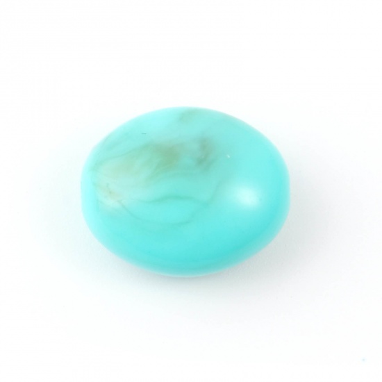 Immagine di Acrilato Perline Ovale Verde Blu Turchese Imitato Circa 19mm x 16mm, Foro: Circa 2.3mm, 50 Pz