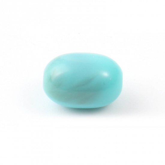 Immagine di Acrilato Perline Ovale Verde Blu Turchese Imitato Circa 10mm x 7mm, Foro: Circa 1.8mm, 200 Pz