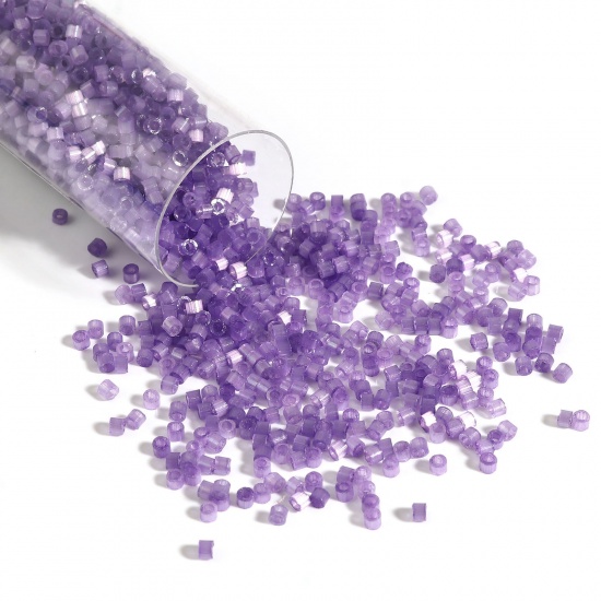 MIYUKIシードビーズ ガラス シード ビーズ 円形 紫 約2mm直径、 穴:約 0.7mm、 1 本 の画像