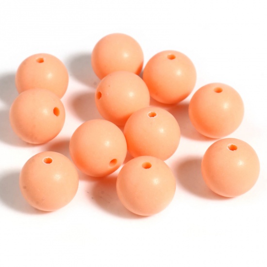 Picture of Acrylic Beads Round Pink Frosted About 12mm Dia., Hole: Approx 2mm, 100 PCs