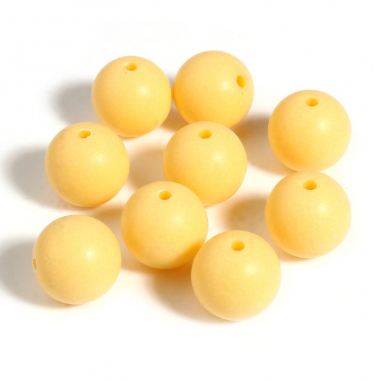 Picture of Acrylic Beads Round Pink Frosted About 12mm Dia., Hole: Approx 2mm, 100 PCs