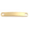 Picture of Stainless Steel Blank Stamping Tags Connectors Charms Pendants Rectangle Gold Plated One-sided Polishing 34mm x 5mm, 2 PCs
