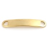 Picture of Stainless Steel Blank Stamping Tags Connectors Charms Pendants Rectangle Gold Plated One-sided Polishing 35mm x 6mm, 2 PCs